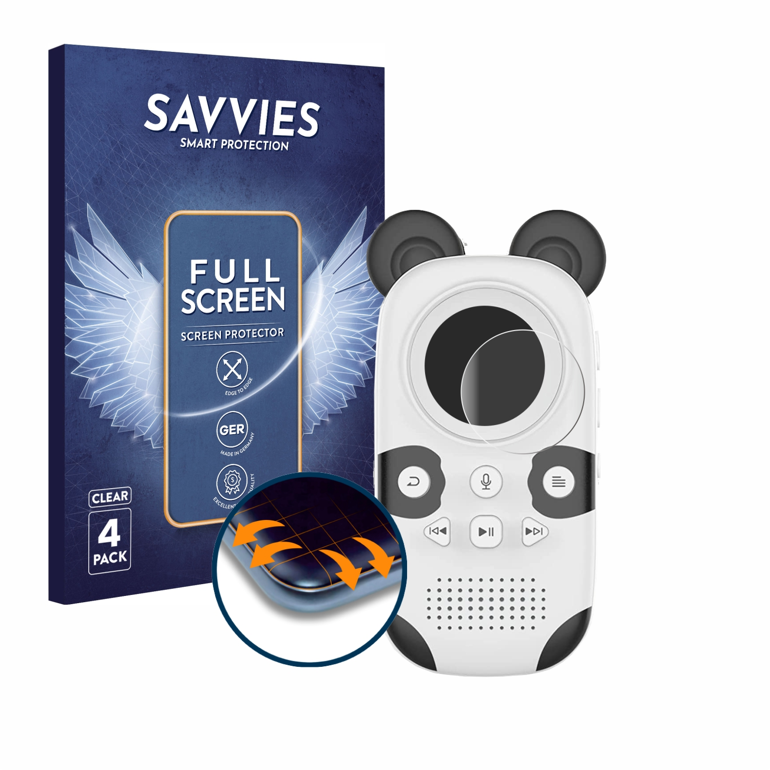 SAVVIES 4x Flex Schutzfolie(für Curved Full-Cover Cute Panda Ruizu 3D X31)