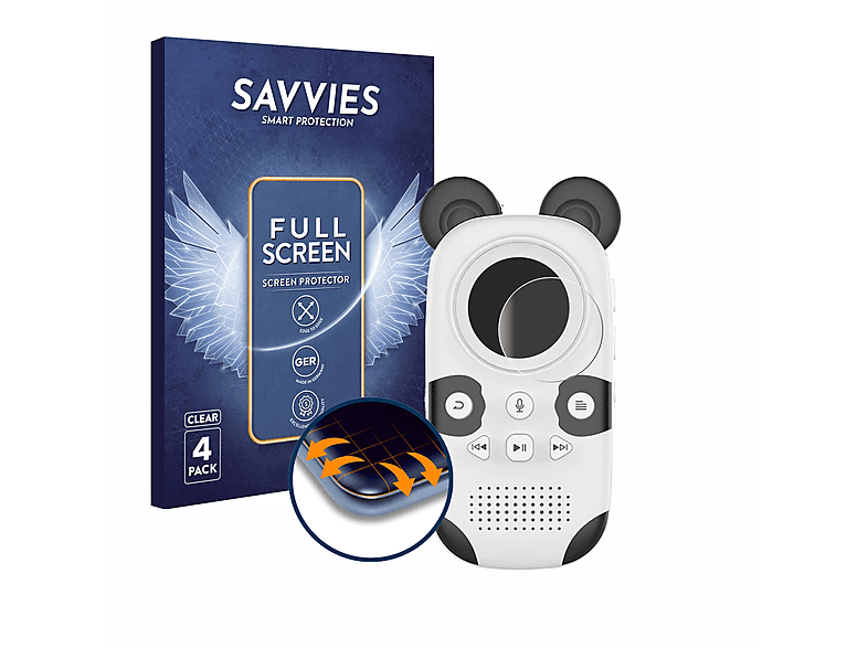 SAVVIES 4x Flex Full-Cover 3D Curved Schutzfolie(für Ruizu Cute Panda X31)