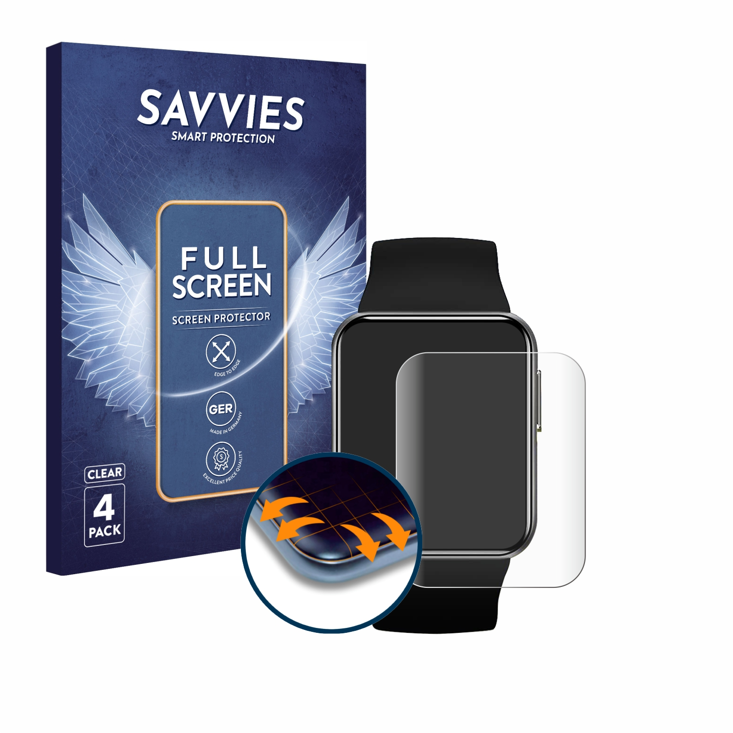SAVVIES 4x Flex Full-Cover Schutzfolie(für GRV 3D Curved N29)