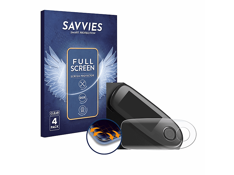 SAVVIES 4x Flex Full-Cover 3D Curved F40D) Schutzfolie(für Segway KickScooter Ninebot