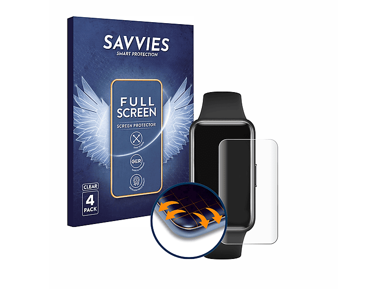 Flex Full-Cover Curved Huawei Band 7) Schutzfolie(für SAVVIES 4x 3D