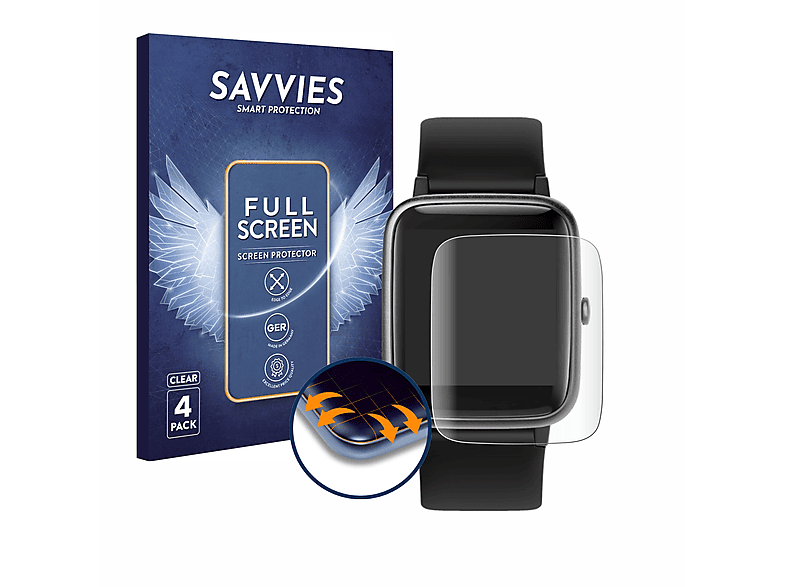SAVVIES 4x Flex Full-Cover 3D Schutzfolie(für Willful SW021) Curved