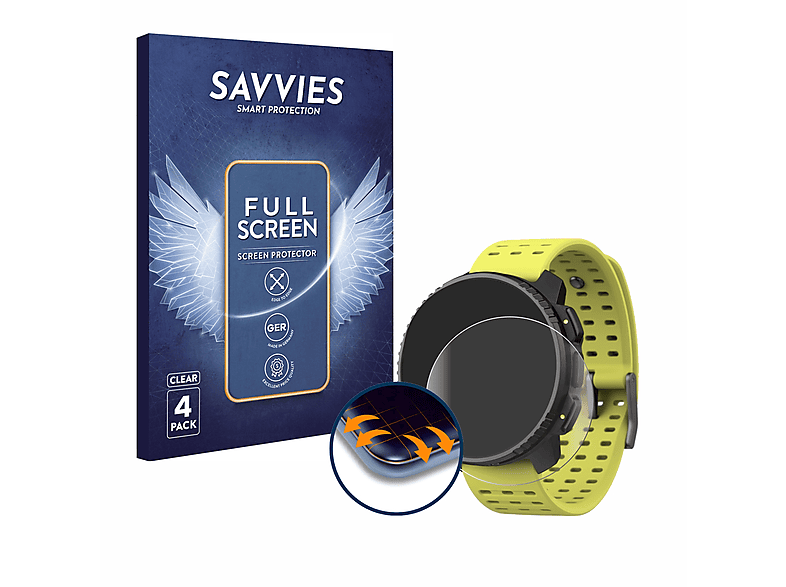 Schutzfolie(für Full-Cover Curved Suunto Flex 4x SAVVIES Vertical) 3D