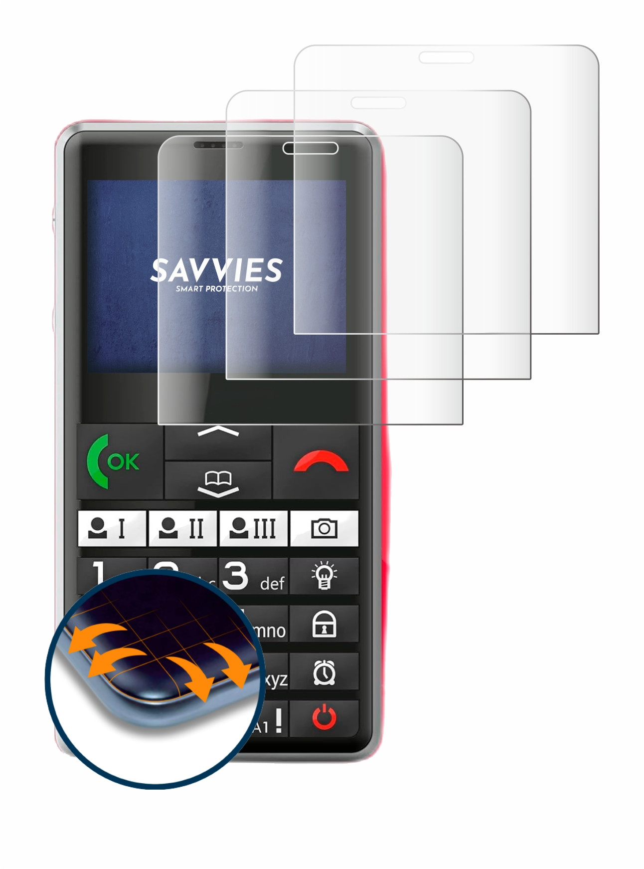 SAVVIES 4x Flex Emporia Curved LTE) Pure Full-Cover 3D Schutzfolie(für