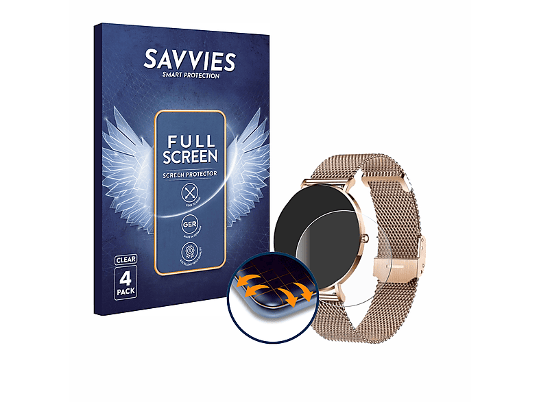 Schutzfolie(für 2) Full-Cover Flex Curved 3D SAVVIES 4x Xcoast Siona X-Watch