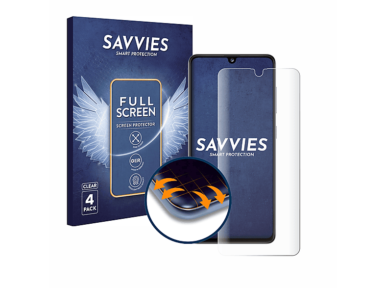 SAVVIES 4x Flex 3D Samsung Full-Cover A41) Galaxy Schutzfolie(für Curved