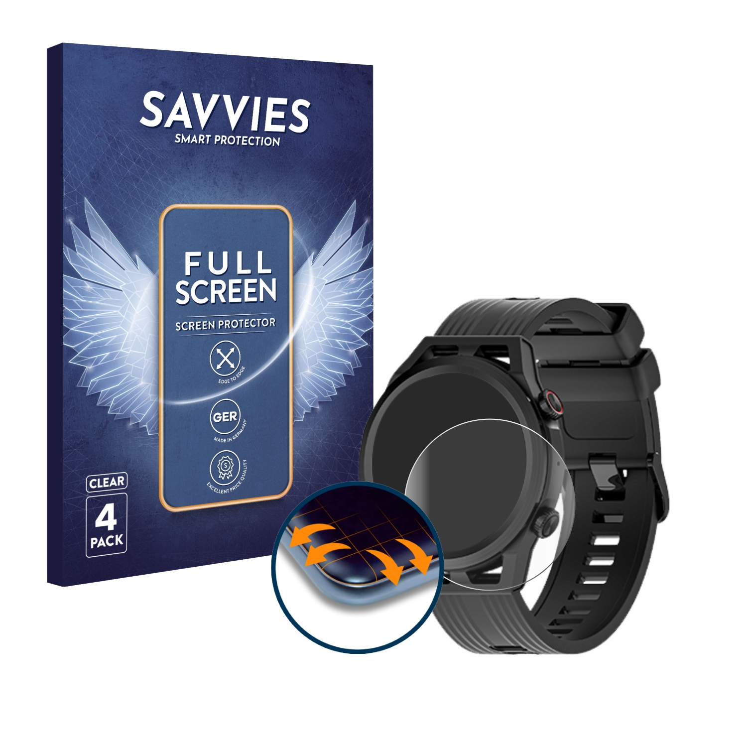 SAVVIES 4x Flex 3D Schutzfolie(für R8 Full-Cover Pro) Iowodo Curved