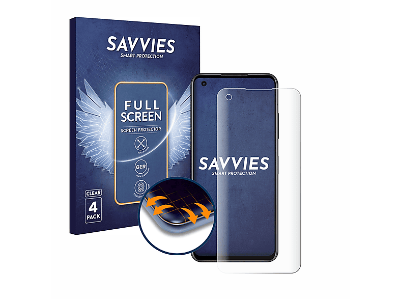 Curved 4x Full-Cover ZenFone SAVVIES Flex Schutzfolie(für ASUS 9) 3D