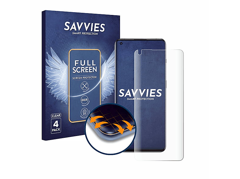 10 3D 4x OnePlus 5G Schutzfolie(für (case-friendly)) Full-Cover Flex Pro SAVVIES Curved