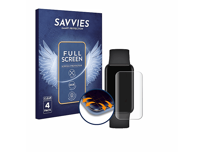 Band SAVVIES Full-Cover Flex Smart Schutzfolie(für 4x Curved 3D Redmi Xiaomi Pro)