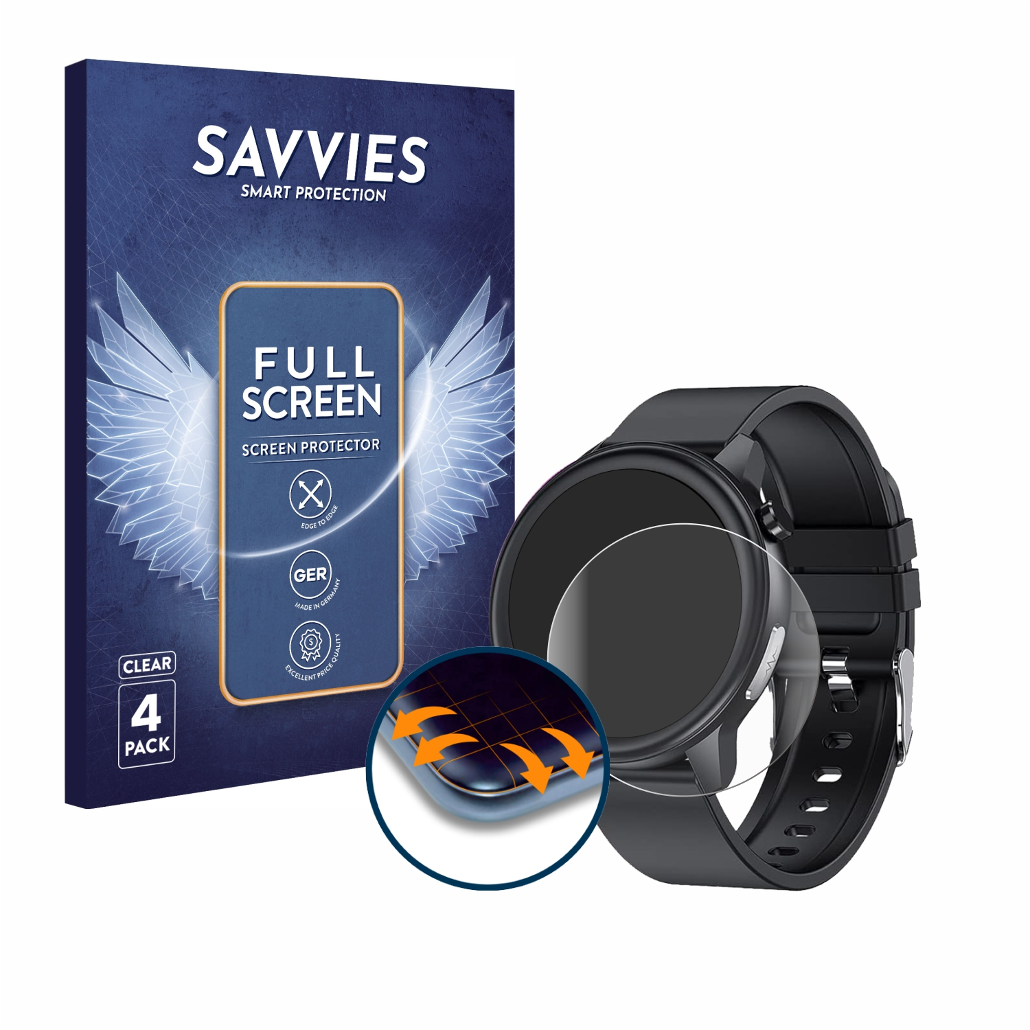 SAVVIES 4x Flex E80 Full-Cover DigiKuber 3D Curved 1.3\