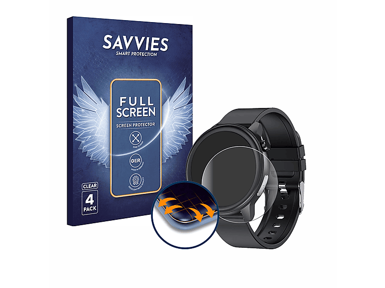 SAVVIES 4x Flex Full-Cover 3D Curved Schutzfolie(für DigiKuber E80 1.3\