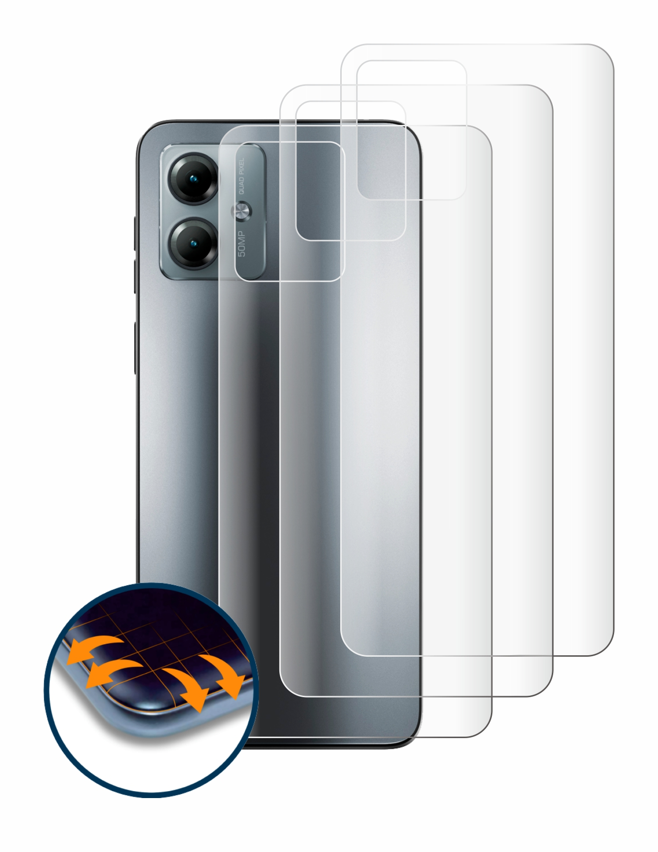 Full-Cover Flex Motorola Schutzfolie(für G14) Curved SAVVIES 4x Moto 3D