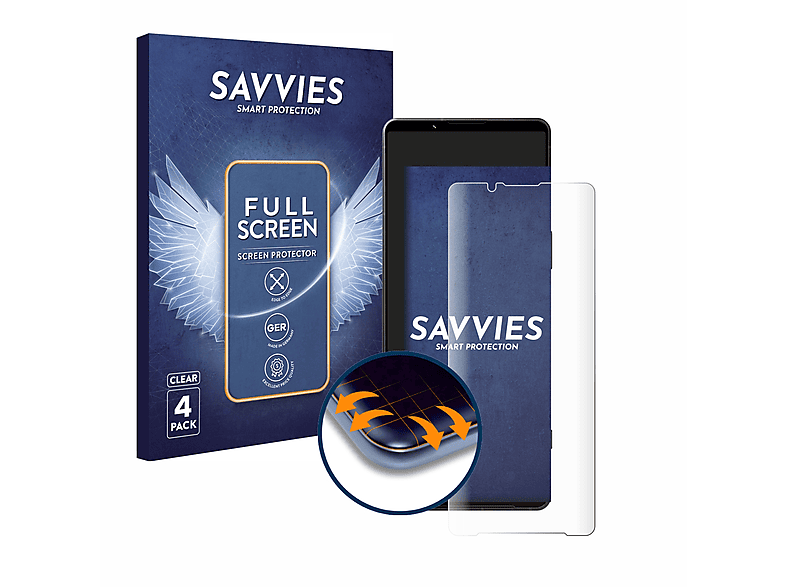 V) Sony Flex SAVVIES 1 Xperia Schutzfolie(für Curved Full-Cover 3D 4x
