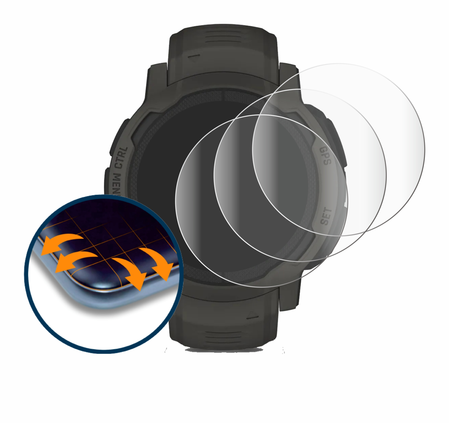 SAVVIES 4x Flex 3D Instinct Full-Cover Curved Schutzfolie(für Solar) 2 Garmin