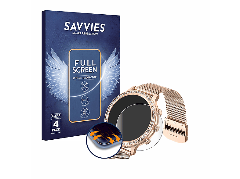 SAVVIES 4x Flex Full-Cover 3D Curved Schutzfolie(für Aimiuvei Diamond Love 1.32\