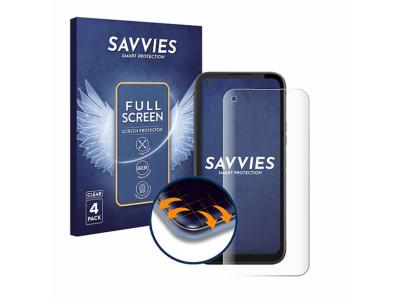 SAVVIES 4x Flex Gigaset Full-Cover Curved 3D GX6) Schutzfolie(für