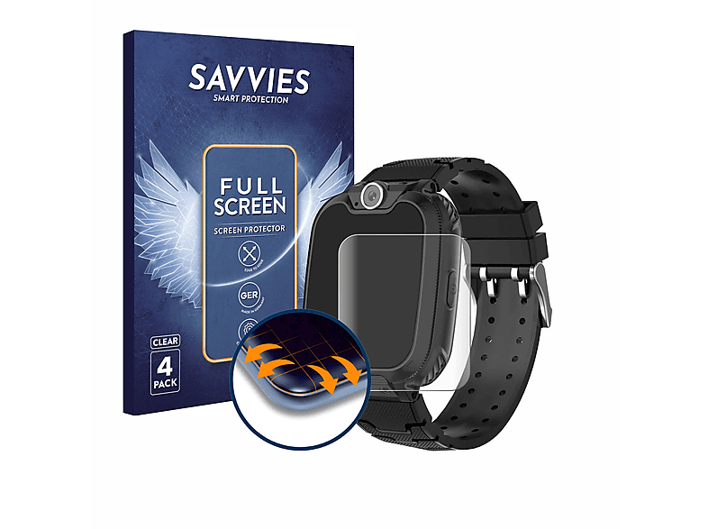 SAVVIES 4x Flex Full-Cover 3D Curved Schutzfolie(für Pthtechus G-612)