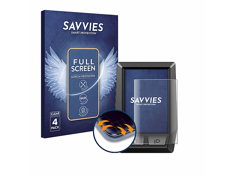 Curved 4x SAVVIES Full-Cover Bosch Kiox) Schutzfolie(für 3D Flex