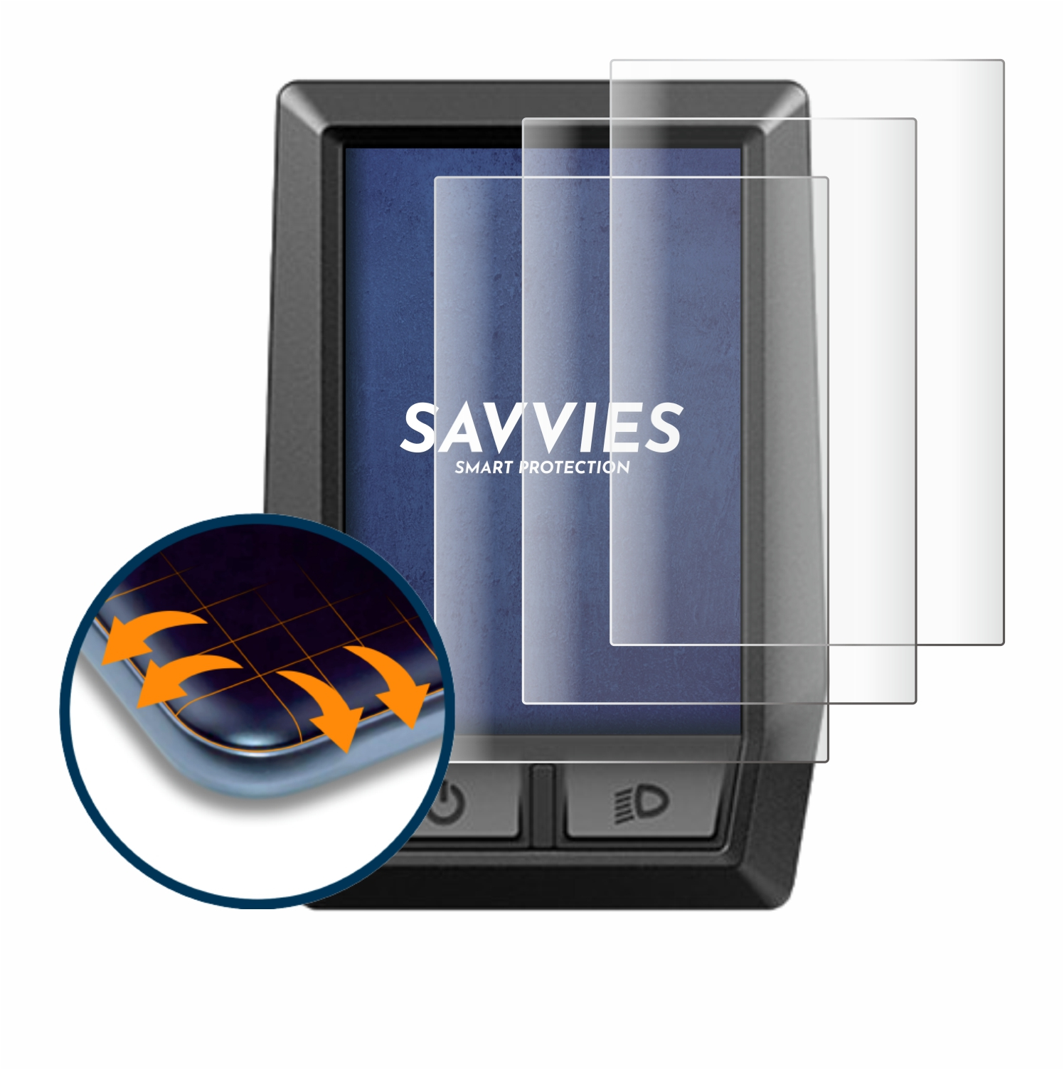 SAVVIES 4x Flex Full-Cover 3D Curved Schutzfolie(für Kiox) Bosch