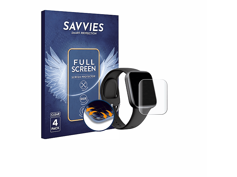 SAVVIES 4x Flex Full-Cover 3D Curved Schutzfolie(für BingoFit Y83 1.83\