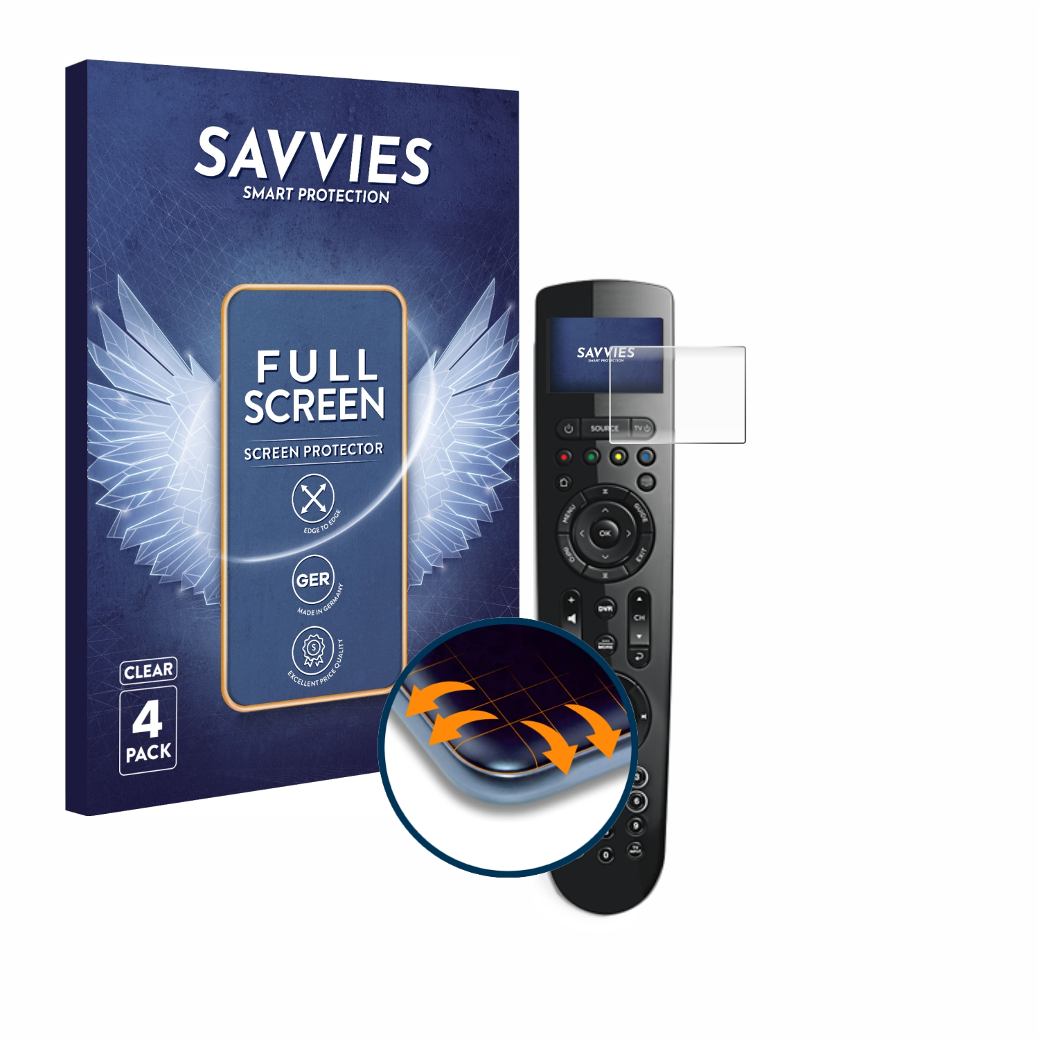 SAVVIES 4x Universal Bose Lifestyle Full-Cover Curved Remote) 3D Schutzfolie(für Flex