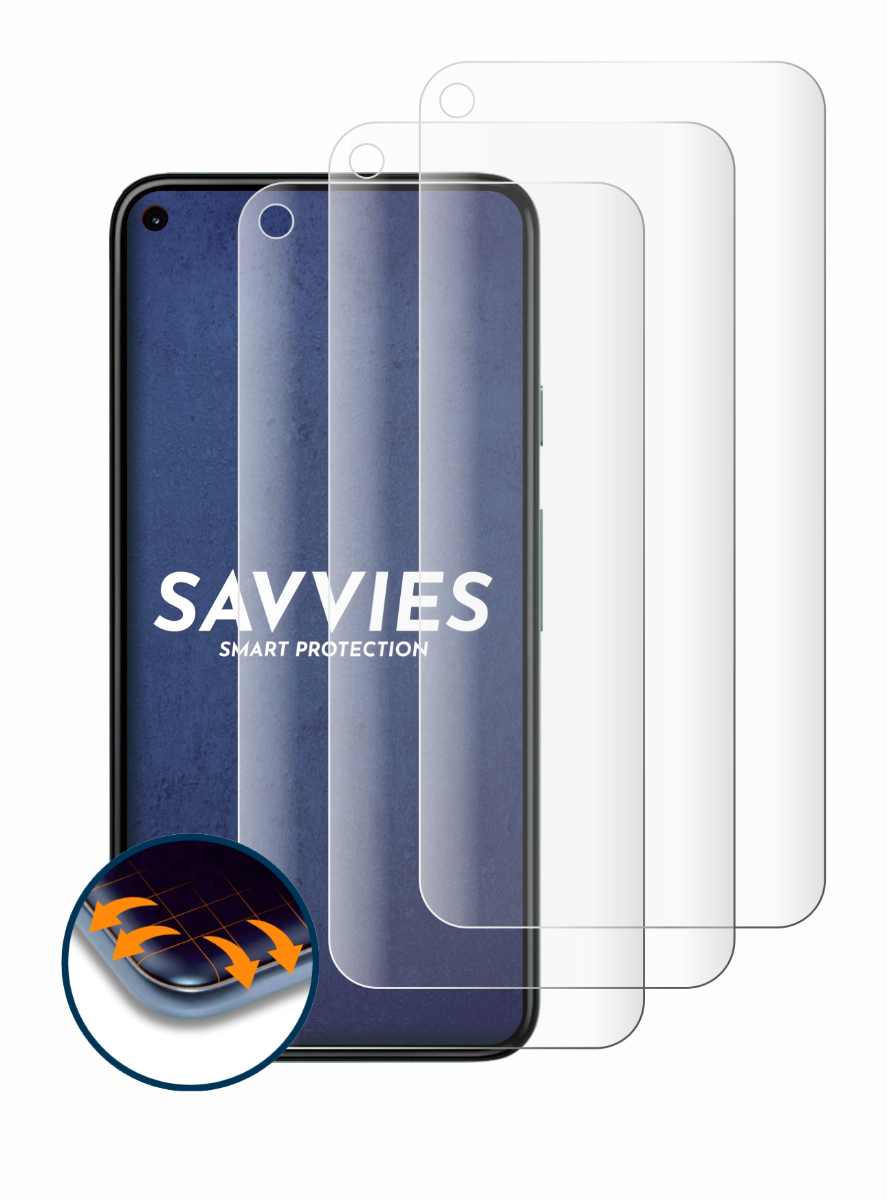 SAVVIES Full-Cover Curved Pixel 3D Schutzfolie(für 5) Google 4x Flex