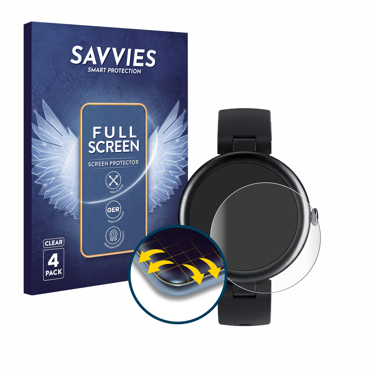 SAVVIES 4x Flex Full-Cover 3D SHANG WING Schutzfolie(für Curved 1.1\