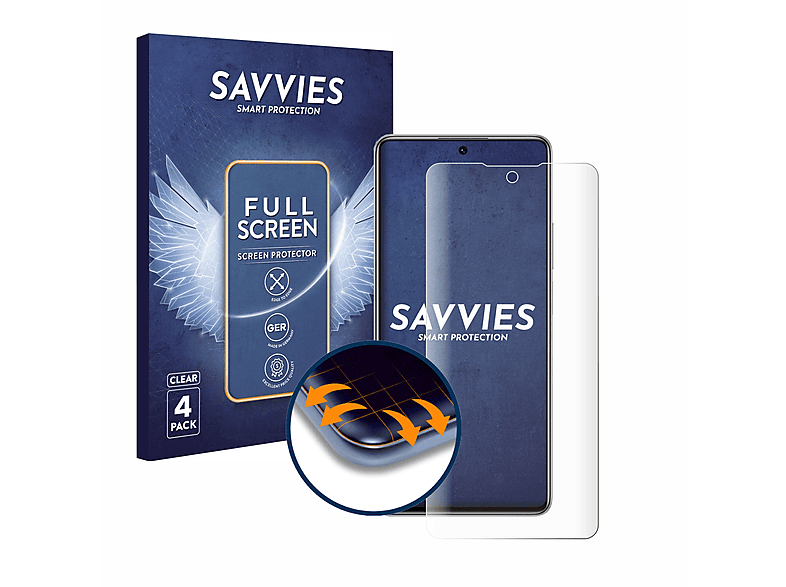 SAVVIES 4x Full-Cover 11T) Schutzfolie(für Xiaomi Flex 3D Curved