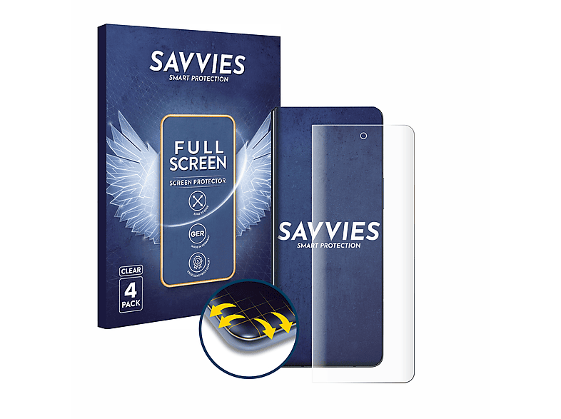 4) Fold Schutzfolie(für SAVVIES Flex 4x Z Galaxy 3D Samsung Full-Cover Curved