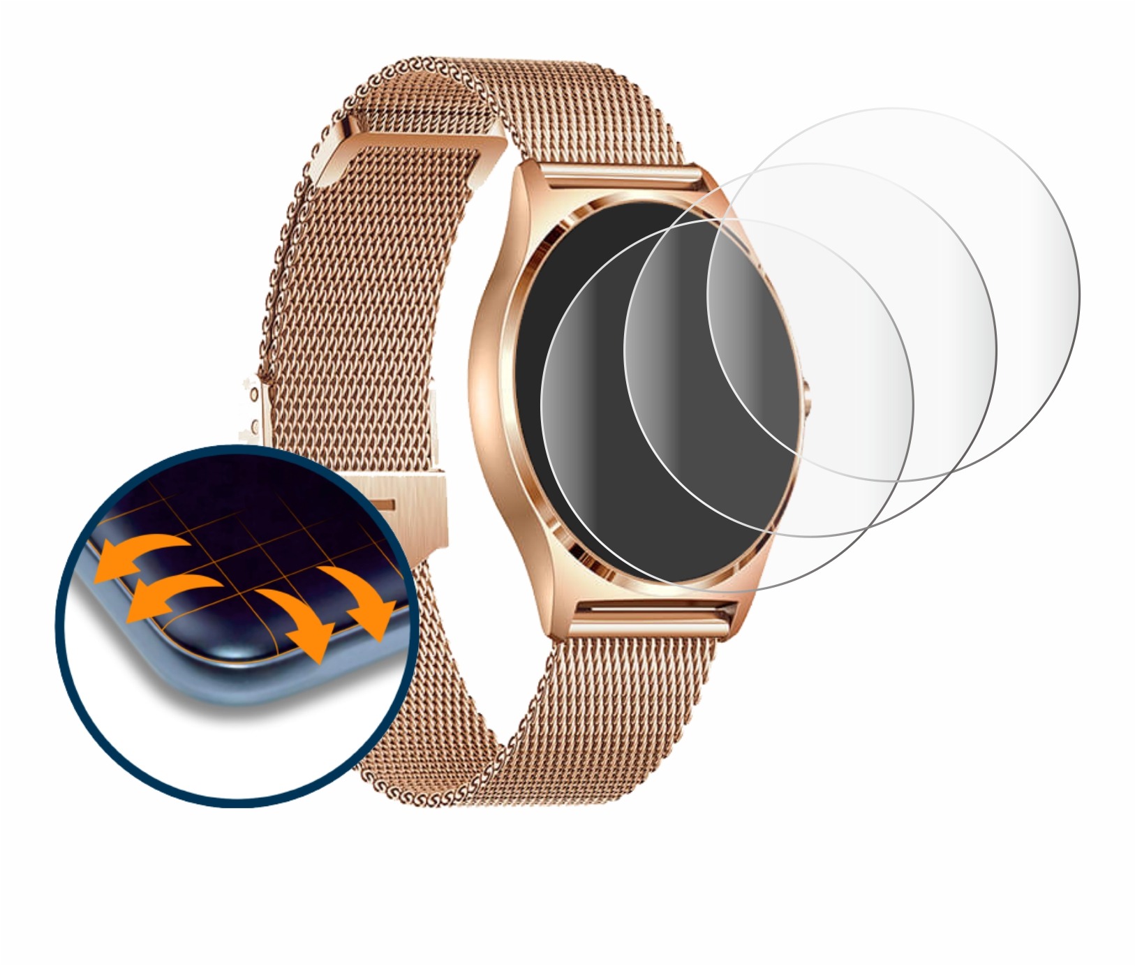 SAVVIES 4x Flex Full-Cover 3D Joli Pro) X-Watch Xcoast Curved Schutzfolie(für XC