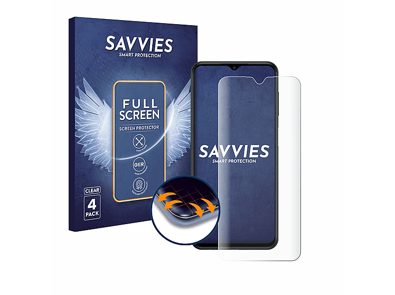 SAVVIES 4x Curved Galaxy Full-Cover M13) Samsung Schutzfolie(für Flex 3D