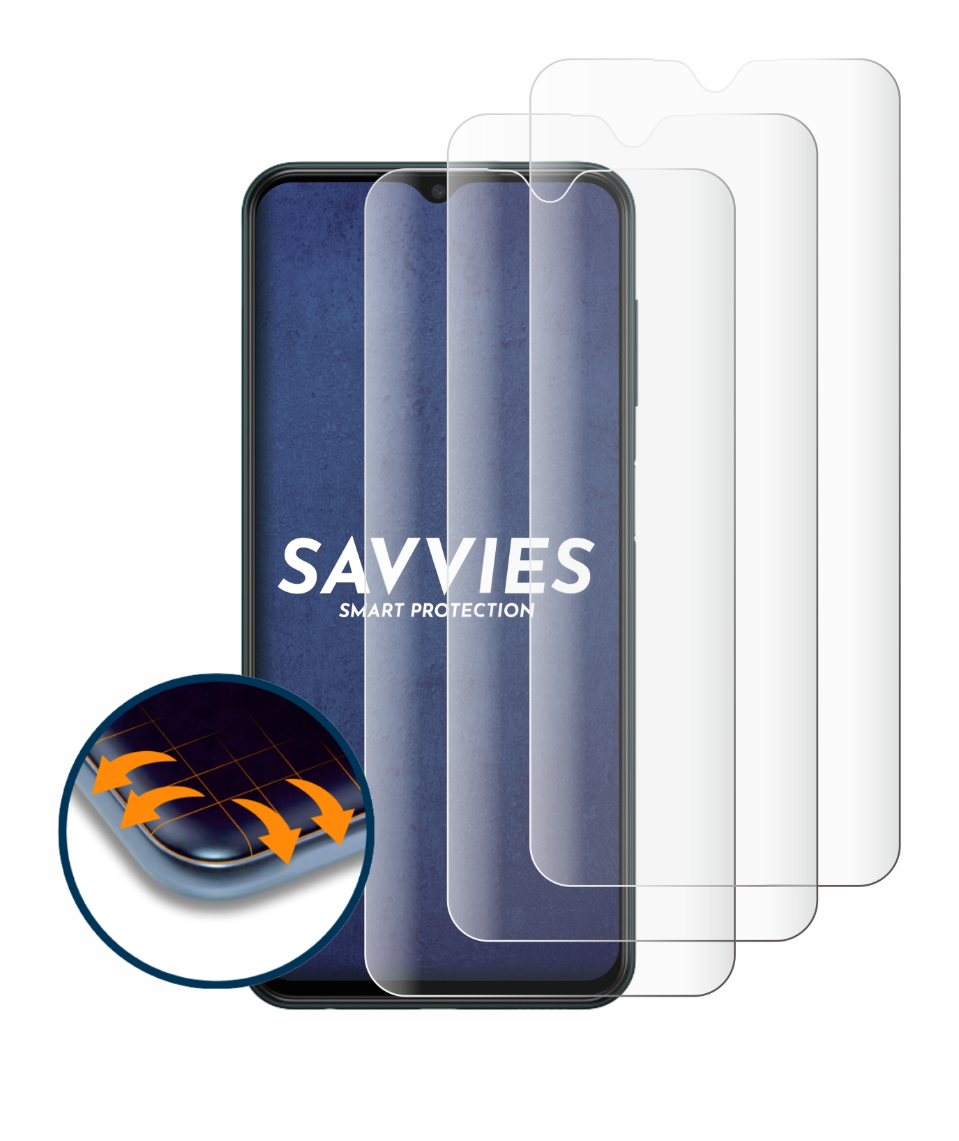 3D M13) SAVVIES Full-Cover Curved Schutzfolie(für Galaxy 4x Samsung Flex