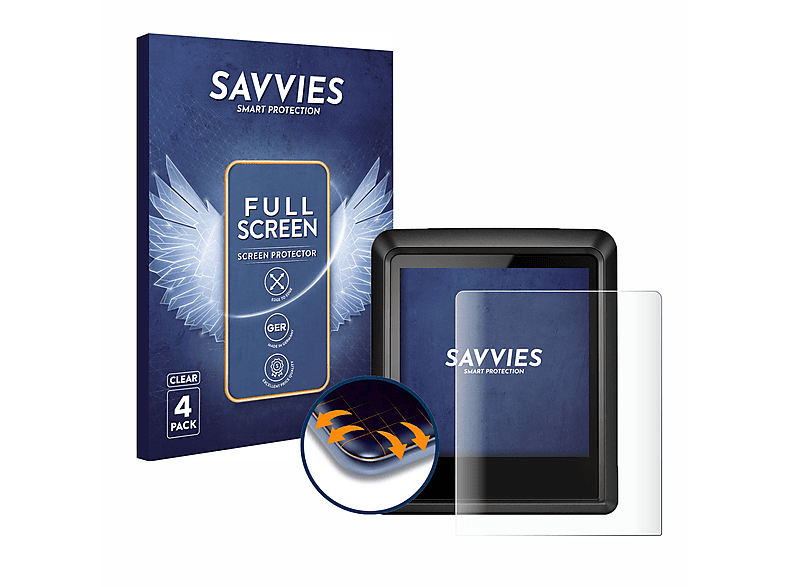 SAVVIES 4x Flex Full-Cover 3D Curved Schutzfolie(für Bosch Intuvia 100)