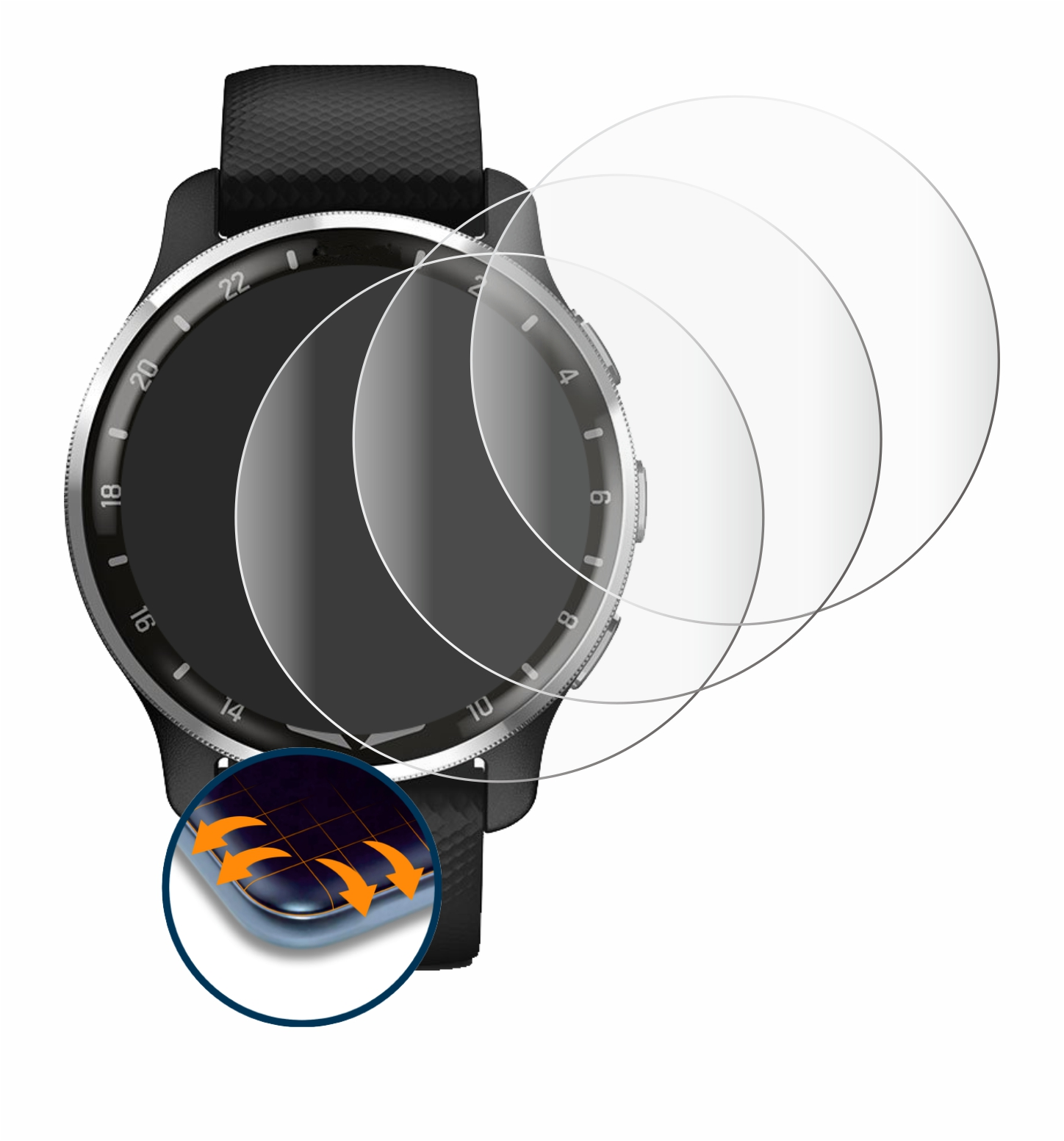 Air Garmin Curved D2 X10) 4x 3D Full-Cover SAVVIES Flex Schutzfolie(für