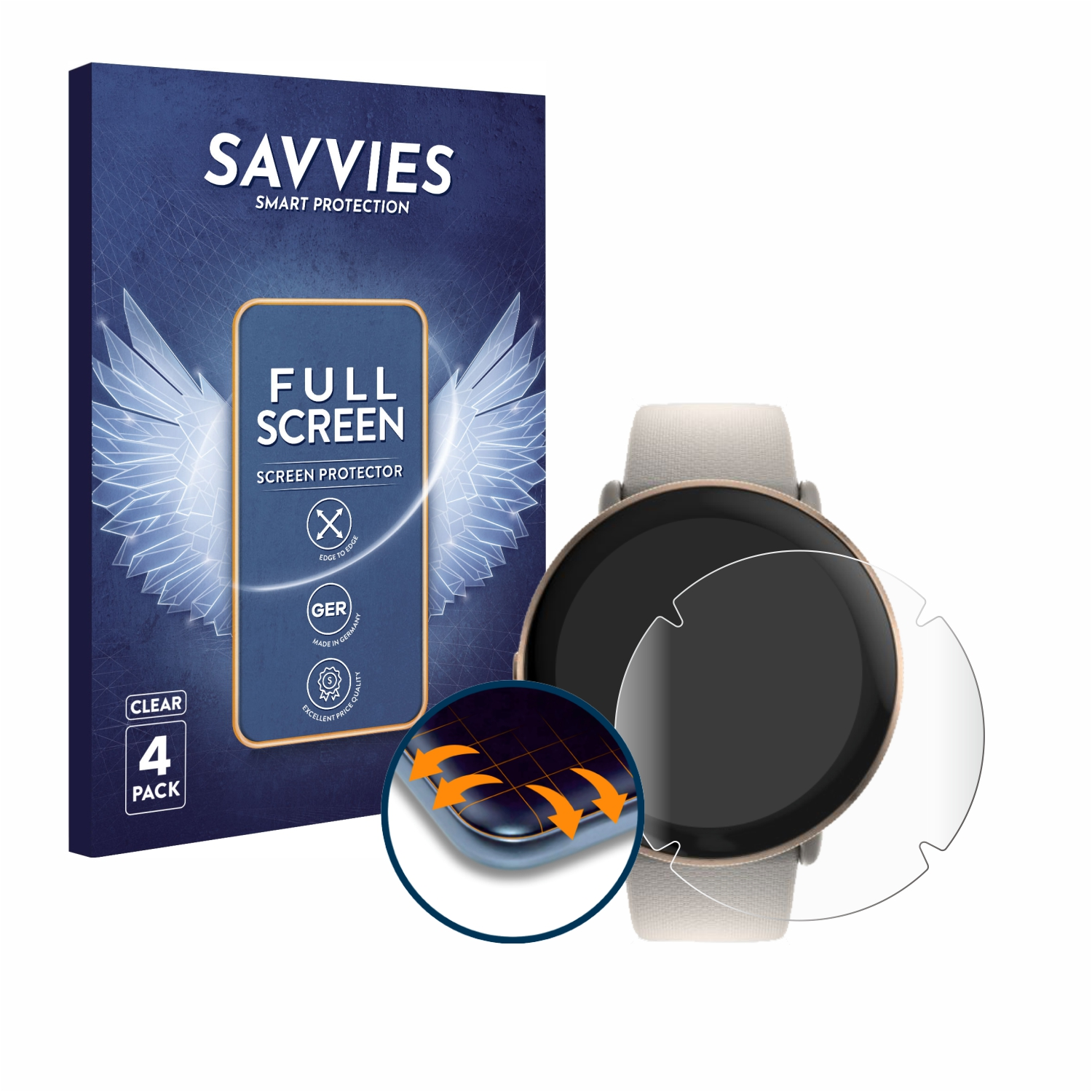 SAVVIES 4x Flex Full-Cover Schutzfolie(für Ignite 3) 3D Curved Polar