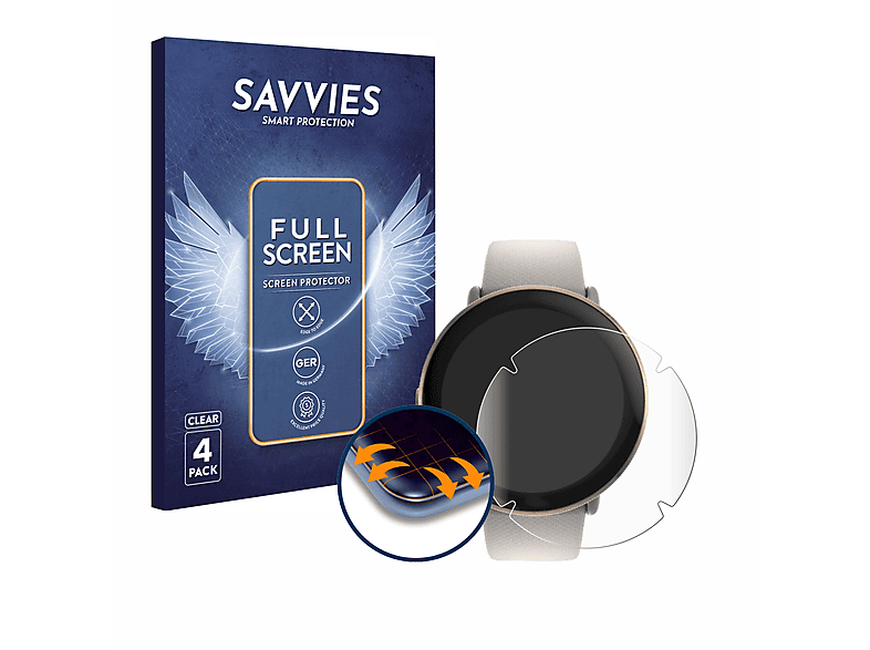 SAVVIES 4x Flex Full-Cover 3D Curved Schutzfolie (für Polar Ignite 3)