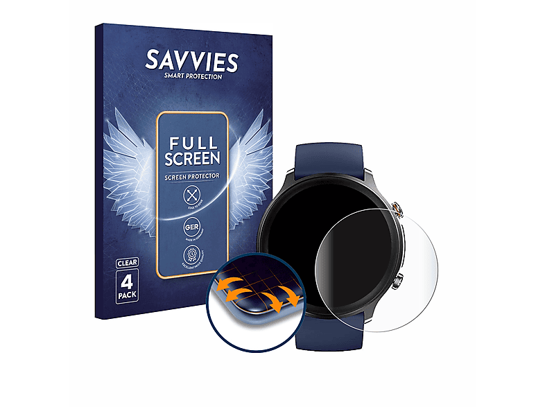 SAVVIES 4x Flex Full-Cover 3D Curved Schutzfolie(für Lifebee ID217)