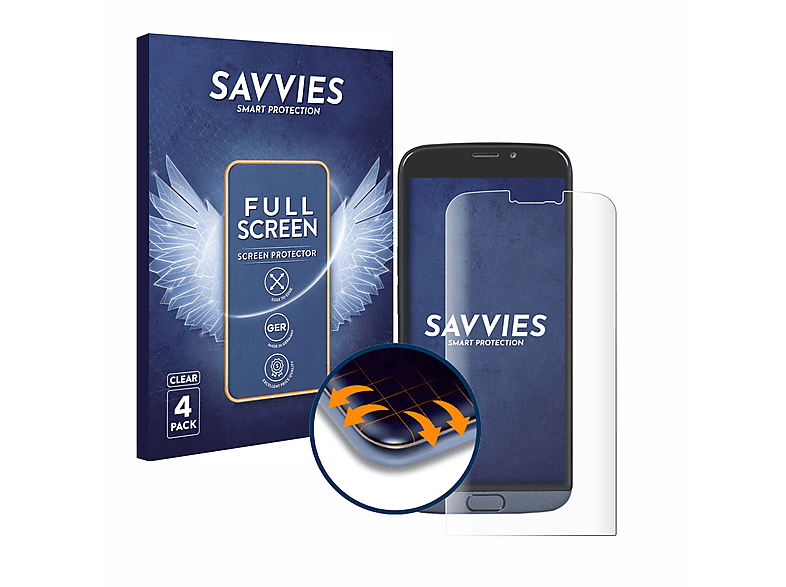 SAVVIES 4x Flex Full-Cover 3D Curved Schutzfolie(für Doro 8050)