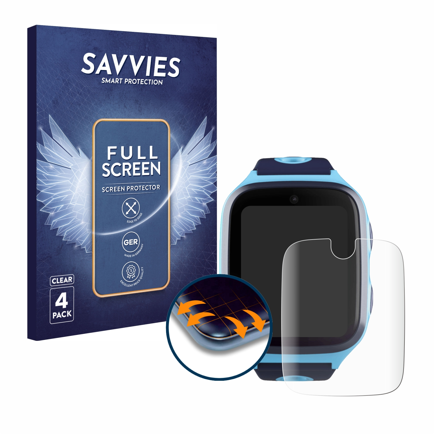 SAVVIES 4x Flex Full-Cover X4) Curved Schutzfolie(für 3D Xplora