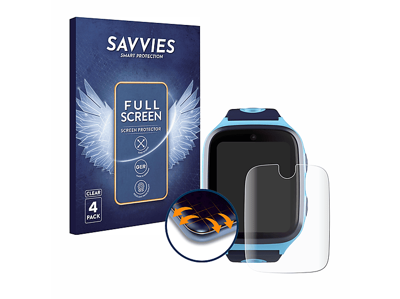 SAVVIES 4x Flex 3D Xplora X4) Curved Schutzfolie(für Full-Cover