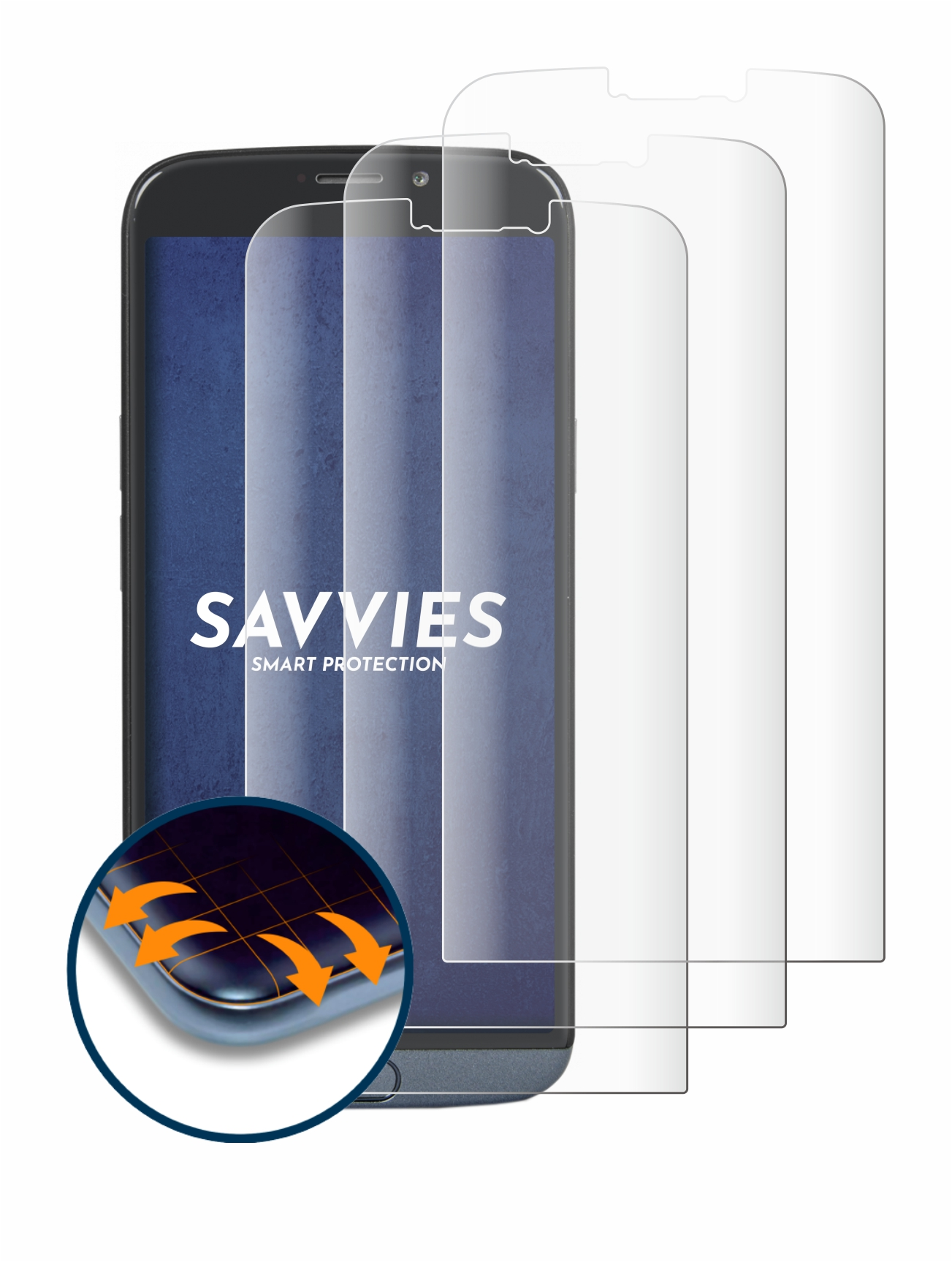 SAVVIES 4x Flex Full-Cover 3D Doro Schutzfolie(für 8050) Curved