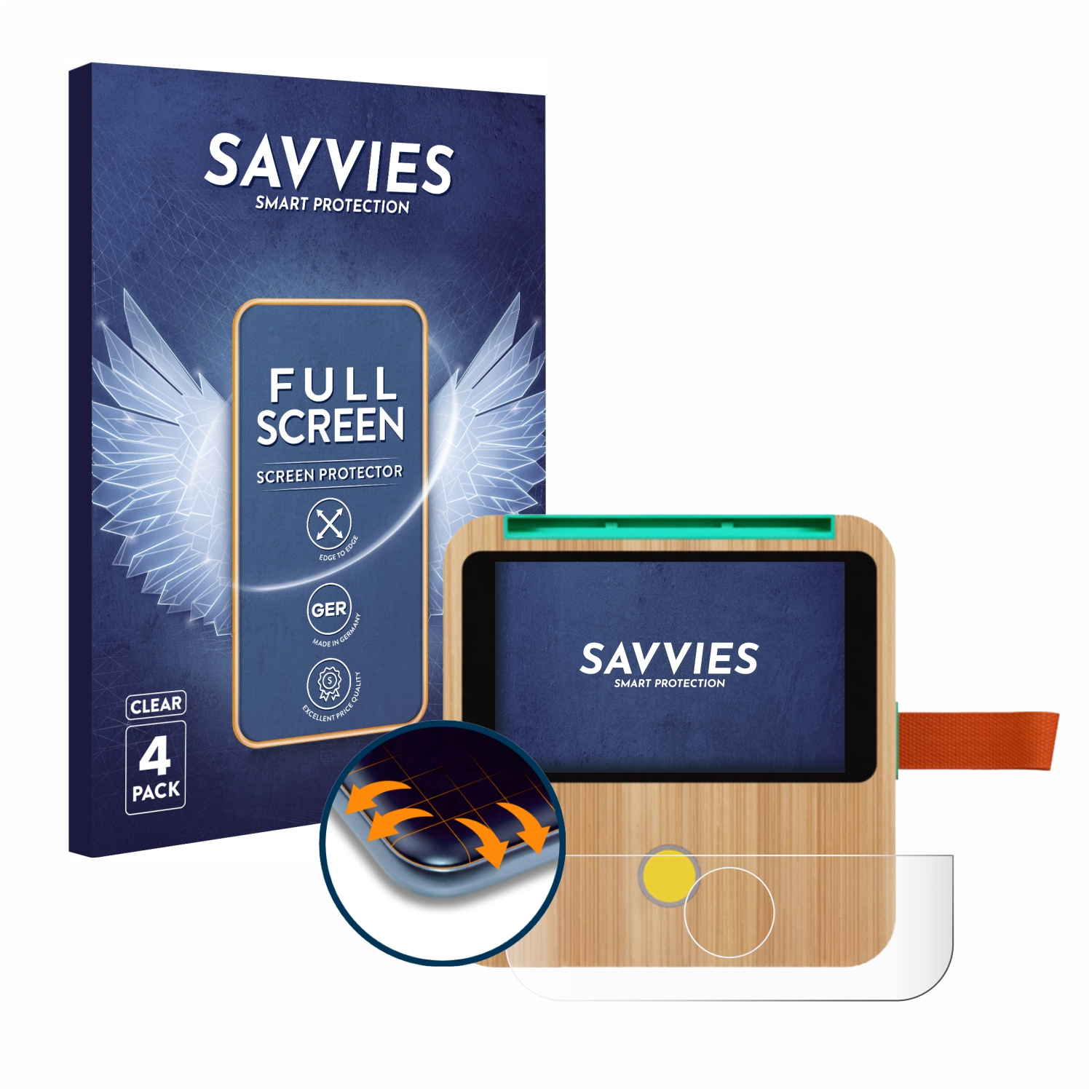 SAVVIES 4x Flex Full-Cover Curved tigerbox Touch) 3D Schutzfolie(für