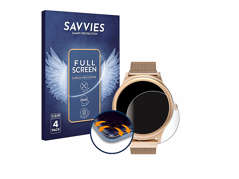SAVVIES 4x Flex Full-Cover 3D Curved Schutzfolie(für BlitzWolf AH1)