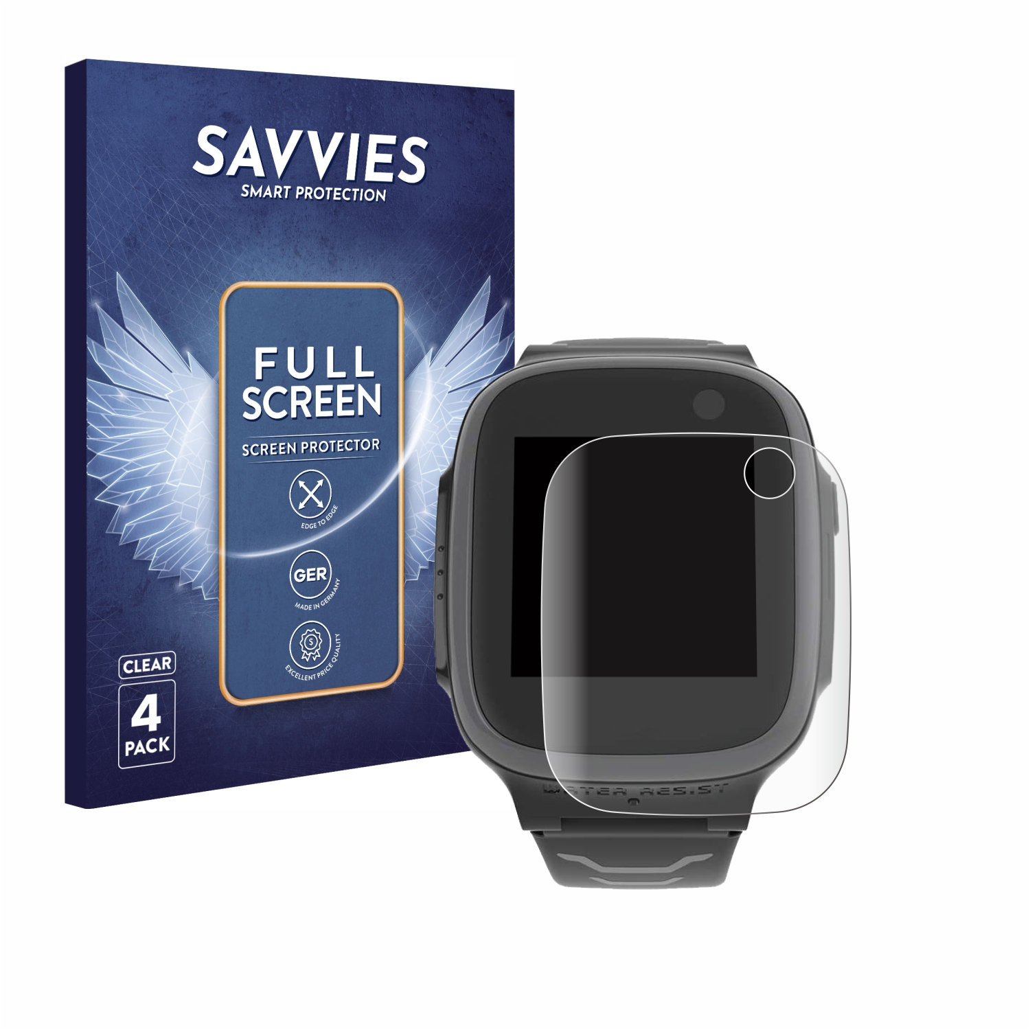 SAVVIES 4x Flex Full-Cover 3D Curved Smart X5) Vodafone Schutzfolie(für Watch