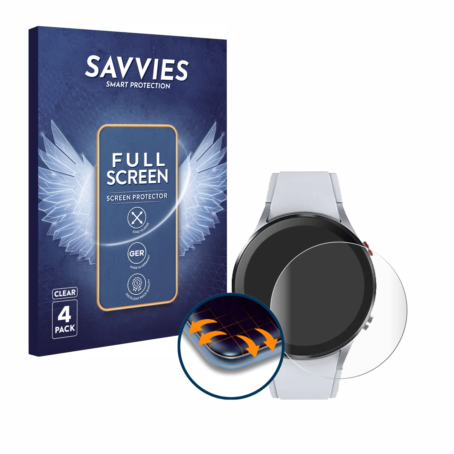 SAVVIES 4x 3) GTR Full-Cover Curved 3D Schutzfolie(für Flex Zeblaze