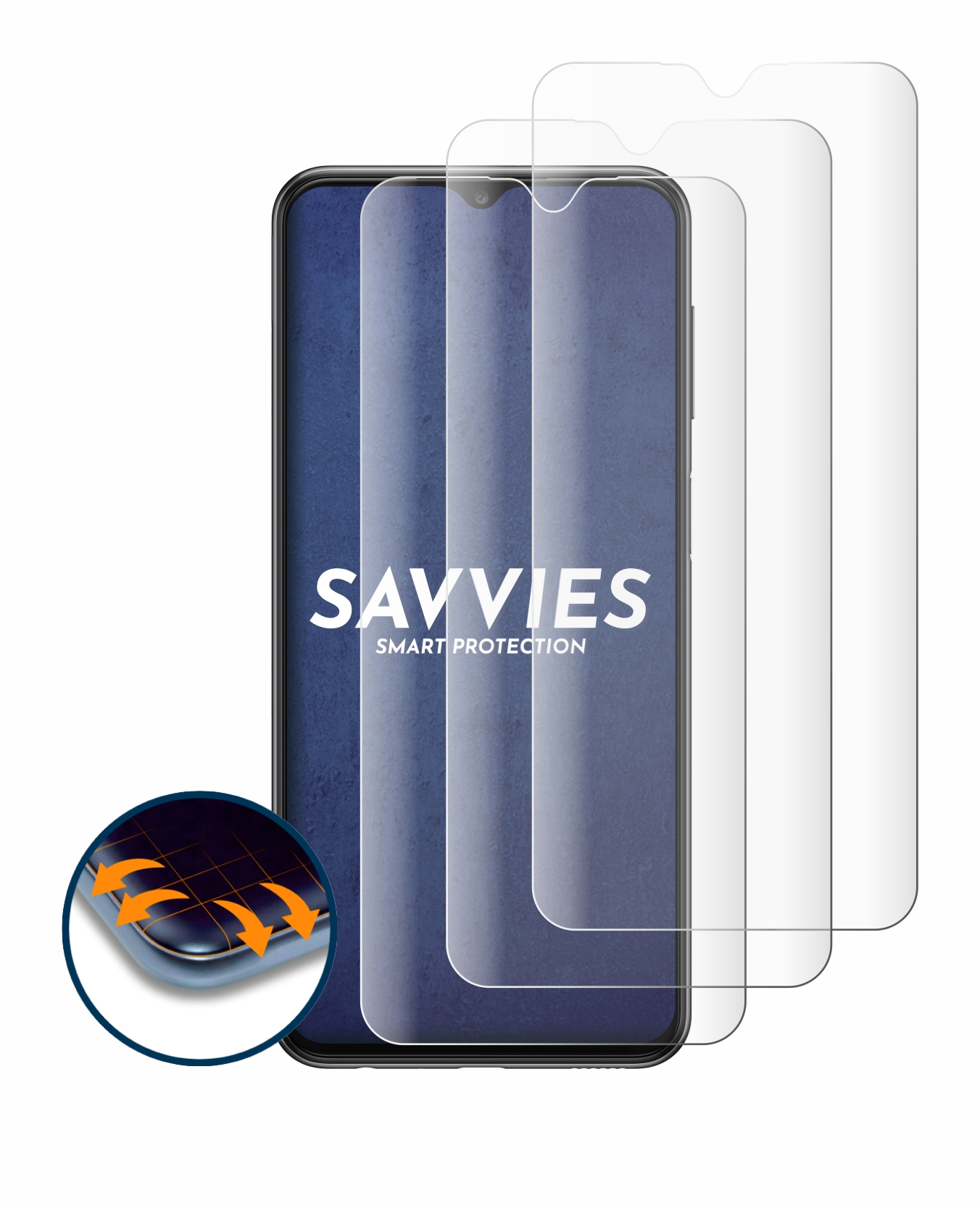 Flex 3D 4x Curved Schutzfolie(für A23) Full-Cover SAVVIES Galaxy Samsung