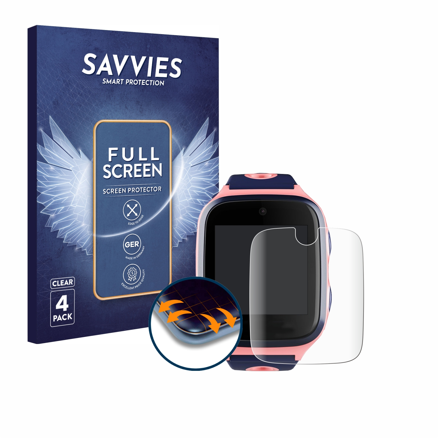Full-Cover Curved SAVVIES 4) Schutzfolie(für 4x Flex Xplora 3D