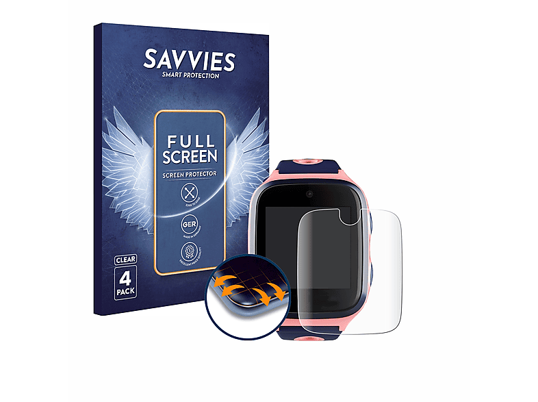 SAVVIES 4x Flex Full-Cover 3D Curved Schutzfolie(für Xplora 4)