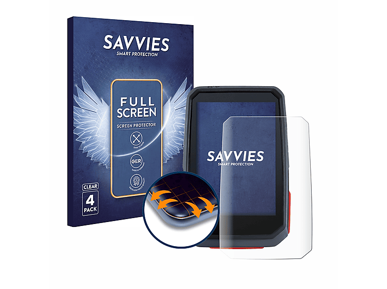 SAVVIES 4x Curved 4.0) 3D Full-Cover Flex Sigma ROX Schutzfolie(für